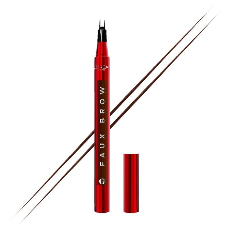 Faux Brow, Hair-Like, Filling Eyebrow Pen with Double-Brush Tip, Fast & Precise Eyebrow Makeup, L'Oreal Paris