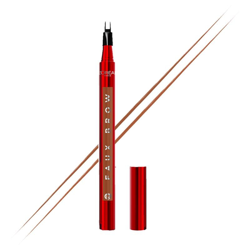 Faux Brow, Hair-Like, Filling Eyebrow Pen with Double-Brush Tip, Fast & Precise Eyebrow Makeup, L'Oreal Paris