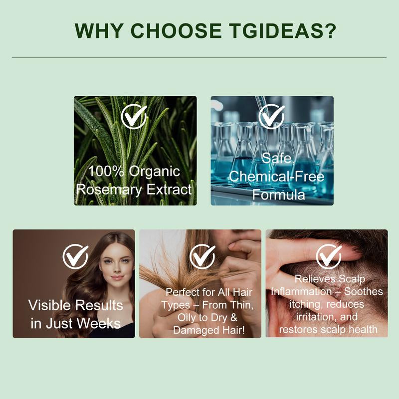 Tgideas Rosemary Shampoo + for Caviar Hair Mask, Revives Damaged Hair, Promotes Growth, Reduces Frizz & Hair Loss, Restores Shine & Smoothness