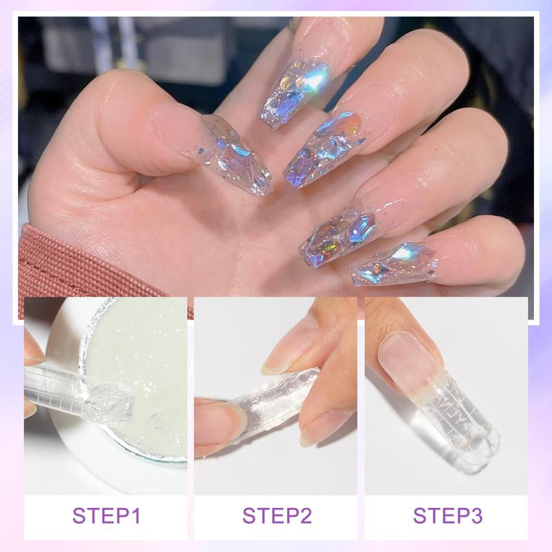 MIZHSE Solid Builder Gel for Nails, 60G Large Capacity Clear Hard Gel for Nails 3D Sculpting Gel Non-Sticky Hand Carving Gel U V/LED Nail Extension Gel with 3D Silicone Mold Nail Art Salon Home DIY